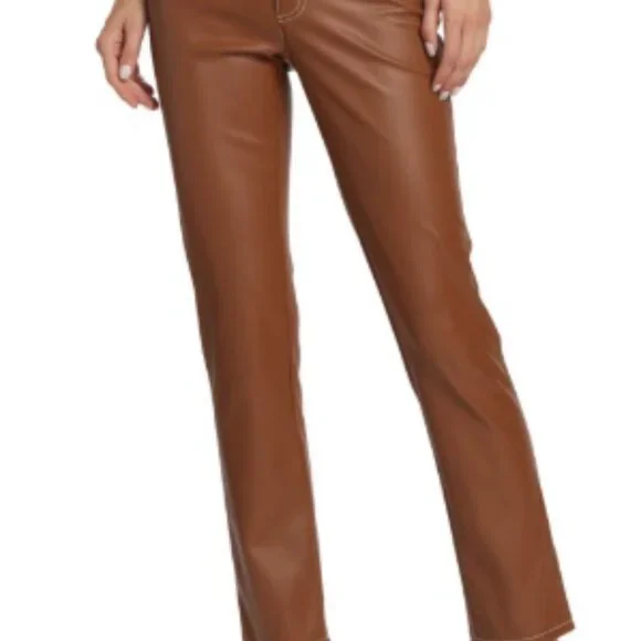 New W/O Tag Staud Elliot Faux Leather Pants Size 2 Price $169